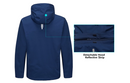 Mapamyumco Men's Waterproof Windproof Light Jacket, Breathable Stretch Rain Jacket Removable Hood for Hiking Travel Golf Dark Blue 2XL