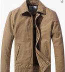 WenVen Men's Utility Outdoor Jacket Soft Cotton Coat (Khaki, XL)