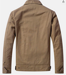 WenVen Men's Utility Outdoor Jacket Soft Cotton Coat (Khaki, XL)