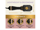 Professional Blowout Hair Dryer Brush, Black Gold Dryer and Volumizer, Hot Air Brush for Women, 75MM Oval Shape