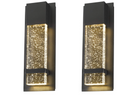 Emliviar Modern Wall Sconces 2 Pack, LED Outdoor Indoor Wall Fixture in Black Finish with Bubble Glass, 0395-WD-2PK