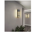 Emliviar Modern Wall Sconces 2 Pack, LED Outdoor Indoor Wall Fixture in Black Finish with Bubble Glass, 0395-WD-2PK