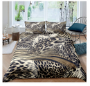 Feelyou Leopard Pattern Duvet Cover Animal Print Cheetah King Bedding Set for Kids Man and Woman Luxury Comforter Cover Golden Bedspread Cover Decor Bedroom Collection 3Pcs King Size
