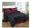 All-Seasons Reversible Comforter Set Black/Burgundy Full + Queen