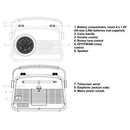 Byron Statics Radios Portable Am FM Analog Large Rotary Dial Swivel Good Sensitivity and Audio External Metal Antenna Knob Switch Removable Power Plug or 1.5V AA Battery with Headphones Plug Black