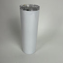 20 Oz Skinny Travel Tumblers, 8 Pack Stainless Steel Skinny Tumblers with Lid Straw, Double Wall Insulated Tumblers, Slim Water Tumbler Cup, Vacuum Tumbler Travel Mug for Coffee Water Tea, White