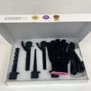 Curling Iron, 6-in-1 Curling Wands, Hair Curling Wands for Long Short Hair PTC Ceramic Curling Tongs with Adjustable Temperature Dual Voltage with Glove & 2 Clips