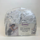 Boppy Side Sleeper Pregnancy Pillow with Removable Jersey Pillow Cover | Gray Falling Leaves | Compact, Stay-Put Design | Prenatal and Postnatal Positioning