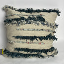 20''x20'' Oversize Striped Decorative Filled Square Throw Pillow Dark Blue - Rizzy Home