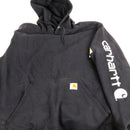 Carhartt Men's Loose Fit Midweight Logo Sleeve Graphic Sweatshirt, Navy (Large)
