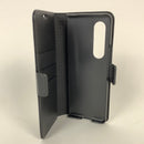 SHIELDON Galaxy Z Fold 3 Case, Genuine Leather Wallet Case with S Pen Holder, RFID Blocking Credit Card Holder Hybrid Case Kickstand Shockproof Cover Compatible with Galaxy Z Fold3 5G (2021) - Black