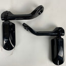 TCMT 1-1/4" 1.25" 32mm Black Long Angled Highway Engine Guard Foot Pegs Kit Fits For Harley (2 x Footpegs+Mounting Clamps, Black)