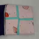 FenDie Girl Bed Queen Duvet Cover Set, Soft Cotton Bedding Cover Set Reversible Style , Strawberry Printed Duvet Cover White Peach with 2 Pillow Cases, Skin-Friendly, Comfy