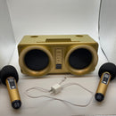 Karaoke Machine, ALPOWL Portable PA Speaker System With 2 Wireless Microphone for Home Party, Meeting, Wedding, Church, Picnic, Outdoor/Indoor [Gold]