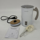 HadinEEon Milk Frother, Stainless Steel 16.9oz/3.4oz Electric Milk Steamer, Hot and Cold Foam Maker and Milk Warmer for Latte, Cappuccinos, Macchiato, Hot Chocolate Milk, 650W, 120V, White