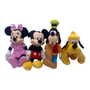 Disney Gang 9" Bean Plush Mickey, Minnie Mouse, Pluto, Goofy- 4 pack
