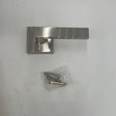 6 Satin Nickel Dummy Levers for Interior Doors,Square Rosette Straight Door Handles