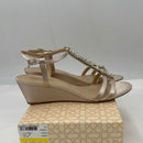 Jewel Badgley Mischka Women's Farah Wedge Sandal, Champagne, 10