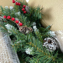 9' Frost Berry Garland with Lights Green