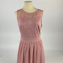 Dressystar Women's Lace Chiffon Bridesmaid Dress Sleeveless Formal Wedding Party Dress 0046 Blush L