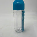 Water Bottle With Built-In Daily Pill Box Organizer, Blue