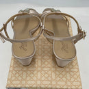 Jewel Badgley Mischka Women's Farah Wedge Sandal, Champagne, 10