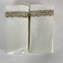 BUCLA 350PCS Gold Plastic Plates with Disposable Plastic Silverware&Hand Napkins, Gold Plastic Dinnerware Lace Design include 100 Plates,50 Forks, 50 Knives, 50 Spoons,50 Cups,50 Disposable Napkins
