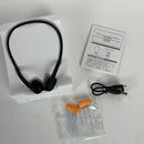 Wireless Bone Conduction Headphones Bluetooth 5.0 Open Ear Sports Headset with Mic Sweatproof for Running, Bicycling, Hiking (Black)