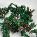 Joiedomi 9Ft Artificial Christmas Garland Prelit with 100 LED Lights, 27 Pine Cones, 27 Red Berries for Home & Office Christmas Decorations (Battery Powered, Batteries not Included)