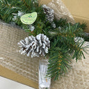 9' Frost Berry Garland with Lights Green