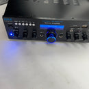 Pyle PDA6BU.5 Compact Bluetooth Stereo Amplifier - Desktop Audio Power Amp Receiver with FM Radio, MP3/USB/SD Readers, Digital LCD Display, Microphone Input (200 Watt), Black (Renewed)