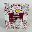 Juegoal Red Advent Calendar with 24 Drawers Countdown to Christmas, Refillable Wooden Advent, 15 Inches Tall