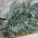 9' Frosted Garland with Clear Lights Frost/Green