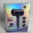 Hair Dryer, 1900W Blow Dryer with Diffuser, Ionic Hair Dryer with Powerful AC Motor, 3 Level Warm Wind/2 Gear Speed Foldable Blowdryer for Home Salon Travel, 2 Nozzles 1 Diffuser Included (Gray)