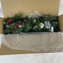 9' Frost Berry Garland with Lights Green