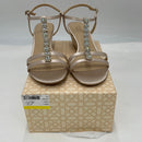 Jewel Badgley Mischka Women's Farah Wedge Sandal, Champagne, 10