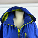 Mapamyumco Men's Waterproof Windproof Light Jacket, Breathable Stretch Rain Jacket Removable Hood for Hiking Travel Golf Dark Blue 2XL