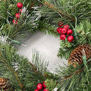 20'' Crestwood Wreath with Lights Green
