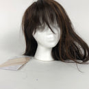 HAIRCUBE Long Brown Bob Wigs Auburn Highlight Wigs Medium Length Wigs for Women Human Hair Wigs Blend Healthy Synthetic 16 Inch Wigs with Bangs