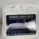 Three Geese Adjustable Layer Goose Feather Innner Pillow with Outer Pillowcase Filling Soft Polyester,Assembled Bed Pillow,100%Cotton,Good for Side&Back Stomach Sleeper,Standard/Queen Size 1 Pack.