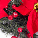 Lighted Christmas Poinsettia Mailbox Swag Multi