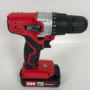 AVID POWER 20V MAX Lithium lon Cordless Drill Set, Power Drill Kit with Battery and Charger, 3/8 inches Keyless Chuck, Variable Speed, 16 Position and 22pcs Drill Bits (Red)