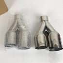 Pair of Dual Exhaust Tips Single Wall 304 Stainless Steel for ID: 2.5 inch/OD: 3.5"/ Length: 10.25"