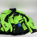 Adventure/Touring Motorcycle Jacket For Men Textile Motorbike CE Armored Waterproof Jackets ADV 4-Season (Hi-Vis Green, L)