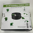 RV Detachable Power Cord 50A 25FT with Polarity LED Indicator, 14-50P Male to SS2-50R Locking Female, Come with Storage Bag and Plastic Strap, Suit for RV, Trailer, Campers