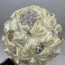 Jackcsale Romantic Wedding Bride Holding Bouquet Roses with Diamond Pearl Ribbon Valentine's Day Bouquet Confession (373 CRM)