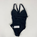 Seafolly Women's Standard Deep V Plunge Maillot One Piece Swimsuit, Active Black, 4 US