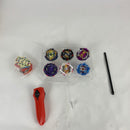 JIMI Bey Battling Top Blade Battle Set, 6 Burst Spinning Tops 1 Launcher Grip Starter Combat Game, Toy Gift for Kids Boys Ages 6 7 8 9 10 11 12+