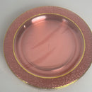 Nervure 175PCS Pink with Gold Rim Disposable Plastic Plates Set: 25 Dinner Plates,25 Dessert Plates, 25 Forks,25 Knives, 25 Spoons, 25 Cups,25 Napkins & Mother's Day