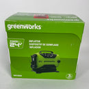 Greenworks 24V Portable Air Compressor - Cordless Tire Inflator, MAX 160 PSI, 2 Power Sources, Auto Shut Off, for Car, Bicycle, Motocycle, Air Boat, Inflatables, Tool-Only